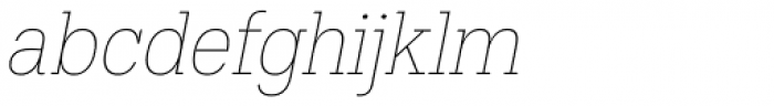 Hefring Slab Condensed Thin Italic Font LOWERCASE