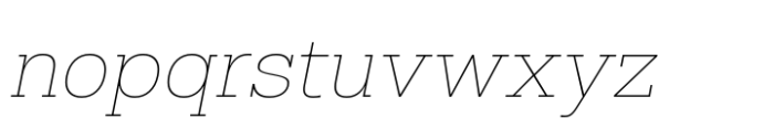 Hefring Slab Thin Italic Font LOWERCASE