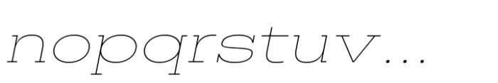 Hefring Slab Wide Thin Italic Font LOWERCASE