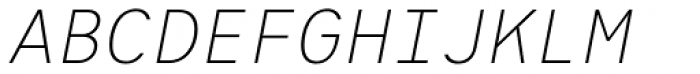 Heimat Mono ExtraLight Italic Font UPPERCASE