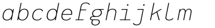Heimat Mono ExtraLight Italic Font LOWERCASE