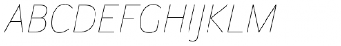 Helia Core Hairline Italic Font UPPERCASE