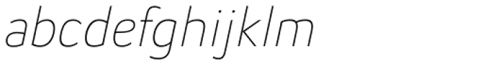 Helia Core Thin Italic Font LOWERCASE