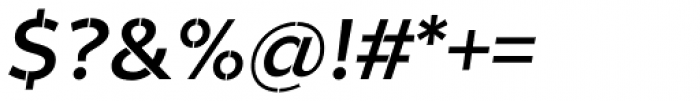Helios Stencil Semi Bold Italic Font OTHER CHARS