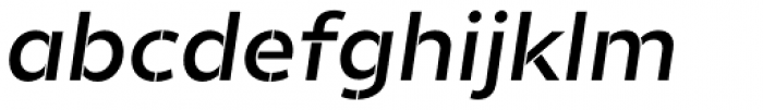 Helios Stencil Semi Bold Italic Font LOWERCASE