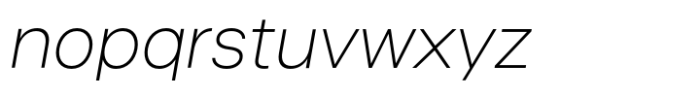 Helo Thin Italic Font LOWERCASE