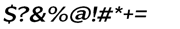 Helsika Semi Bold Semi Expanded Italic Font OTHER CHARS