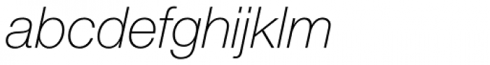 Helvetica Neue 36 Thin Italic Font LOWERCASE