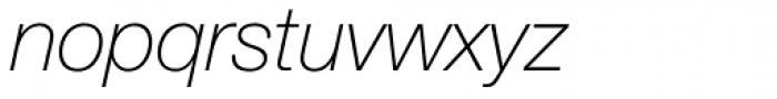 Helvetica Neue 36 Thin Italic Font LOWERCASE