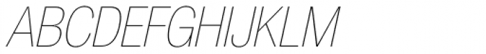 Helvetica Neue LT Std 27 UltraLight Condensed Oblique Font UPPERCASE
