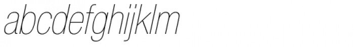 Helvetica Neue LT Std 27 UltraLight Condensed Oblique Font LOWERCASE
