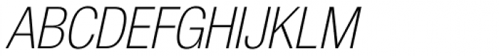 Helvetica Neue LT Std 37 Thin Condensed Oblique Font UPPERCASE