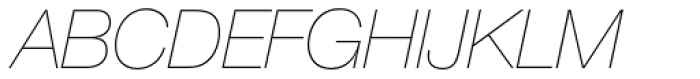 Helvetica Neue Paneuropean W1G 26 UltraLight Italic Font UPPERCASE