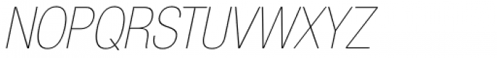 Helvetica Neue Paneuropean W1G 27 Cond UltraLight Oblique Font UPPERCASE