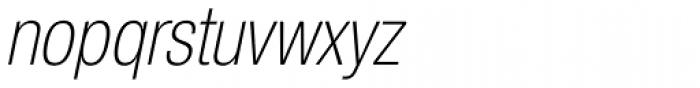 Helvetica Neue Paneuropean W1G 37 Cond Thin Oblique Font LOWERCASE
