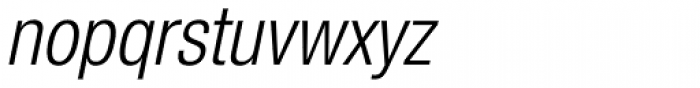 Helvetica Neue Paneuropean W1G 47 Cond Light Oblique Font LOWERCASE