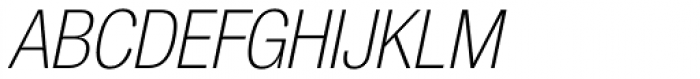 Helvetica Neue Pro Cond Thin Oblique Font UPPERCASE