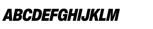 Helvetica Now Pro Display Condensed Black Italic Font UPPERCASE