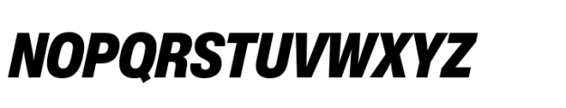 Helvetica Now Pro Display Condensed Black Italic Font UPPERCASE