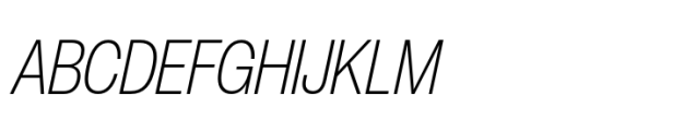 Helvetica Now Pro Display Condensed ExtraLight Italic Font UPPERCASE