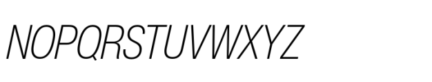 Helvetica Now Pro Display Condensed ExtraLight Italic Font UPPERCASE