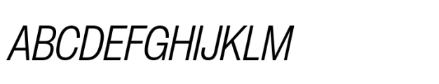 Helvetica Now Pro Display Condensed Light Italic Font UPPERCASE