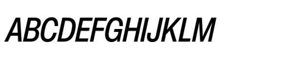 Helvetica Now Pro Display Condensed Medium Italic Font UPPERCASE