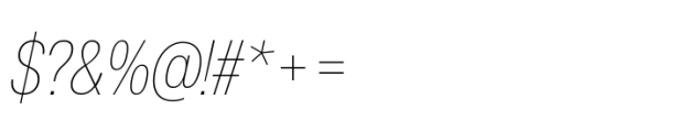 Helvetica Now Pro Display Condensed Thin Italic Font OTHER CHARS