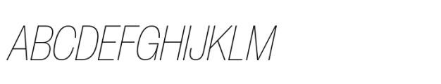 Helvetica Now Pro Display Condensed Thin Italic Font UPPERCASE