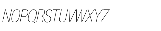Helvetica Now Pro Display Condensed Thin Italic Font UPPERCASE