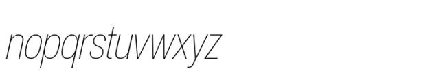 Helvetica Now Pro Display Condensed Thin Italic Font LOWERCASE