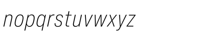 Helvetica Now Pro Micro Condensed ExtraLight Italic Font LOWERCASE