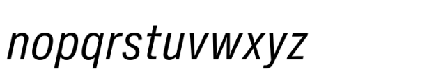 Helvetica Now Pro Micro Condensed Italic Font LOWERCASE
