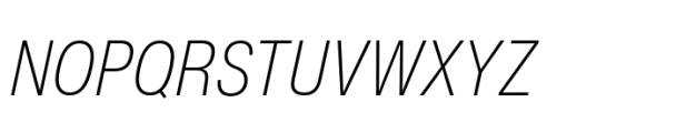 Helvetica Now Pro Text Condensed ExtraLight Italic Font UPPERCASE