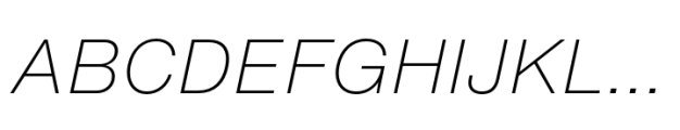 Helvetica Now Pro Text ExtraLight Italic Font UPPERCASE