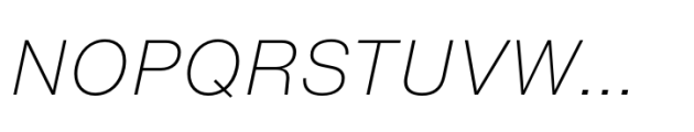 Helvetica Now Pro Text ExtraLight Italic Font UPPERCASE
