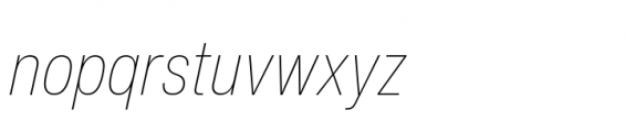 Helvetica Now Text Condensed Thin Italic Font LOWERCASE