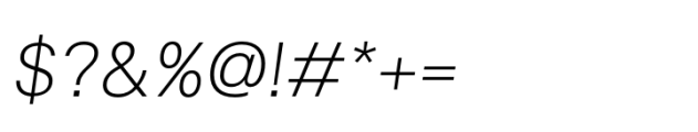 Hergon Grotesk Extra Light Italic Font OTHER CHARS