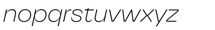 Heveria Thin Italic Font LOWERCASE