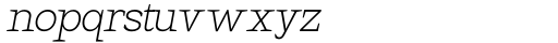 Hexi Extra Light Oblique Font LOWERCASE
