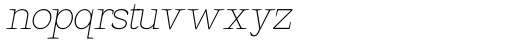 Hexi Thin Oblique Font LOWERCASE