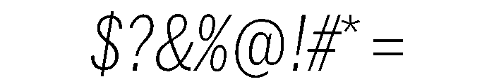 HEXFranklinv03 CondensedExtralightItalic Instance Font OTHER CHARS