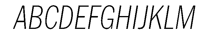 HEXFranklinv03 CondensedExtralightItalic Instance Font UPPERCASE