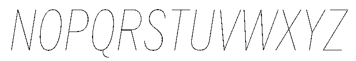 HEXFranklinv03 CondensedHairlineItalic Instance Font UPPERCASE
