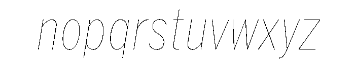 HEXFranklinv03 CondensedHairlineItalic Instance Font LOWERCASE