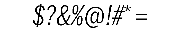 HEXFranklinv03 CondensedLightItalic Instance Font OTHER CHARS
