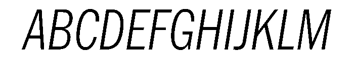 HEXFranklinv03 CondensedLightItalic Instance Font UPPERCASE