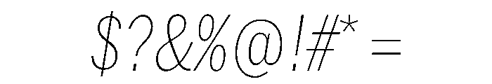 HEXFranklinv03 CondensedThinItalic Instance Font OTHER CHARS