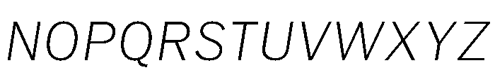 HEXFranklinv03 ExtralightItalic Instance Font UPPERCASE