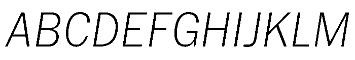 HEXFranklinv03 NarrowExtralightItalic Instance Font UPPERCASE